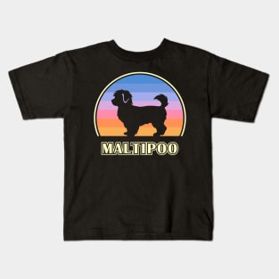 Maltipoo Vintage Sunset Dog Kids T-Shirt